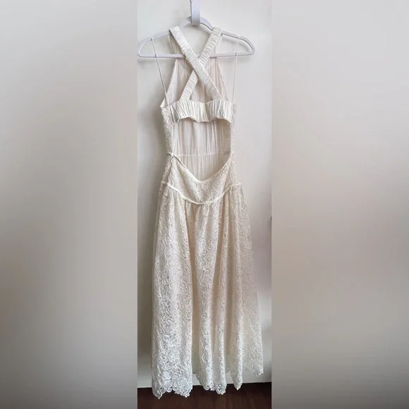 JONATHAN SIMKHAI Gabriela Ivory Lace Midi Dress - Picture 11 of 12